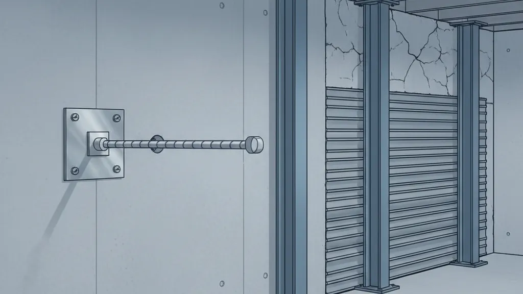 Three permanent repair solutions for bowing basement walls including wall anchors I-beam braces and wall restoration panels