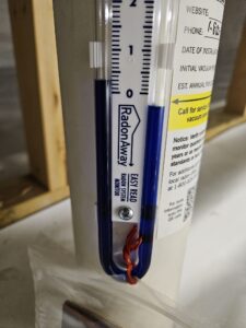 Radon system suction monitor installed in Gregory, South Dakota
